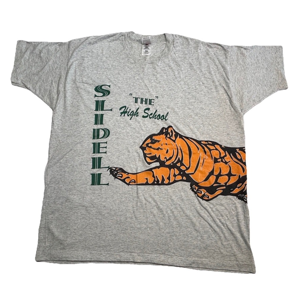 Vintage 80-90s Slidell High School Tiger T Shirt XL Single Stitch USA Wraparound
